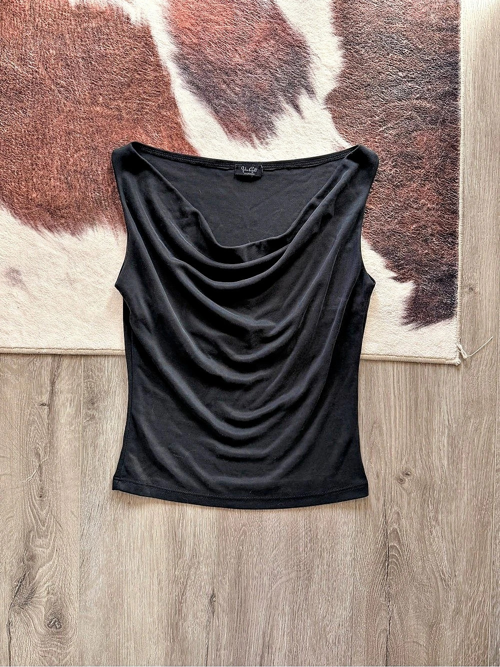 Brandy Melville Black Draped Neck Tank Top Like New
